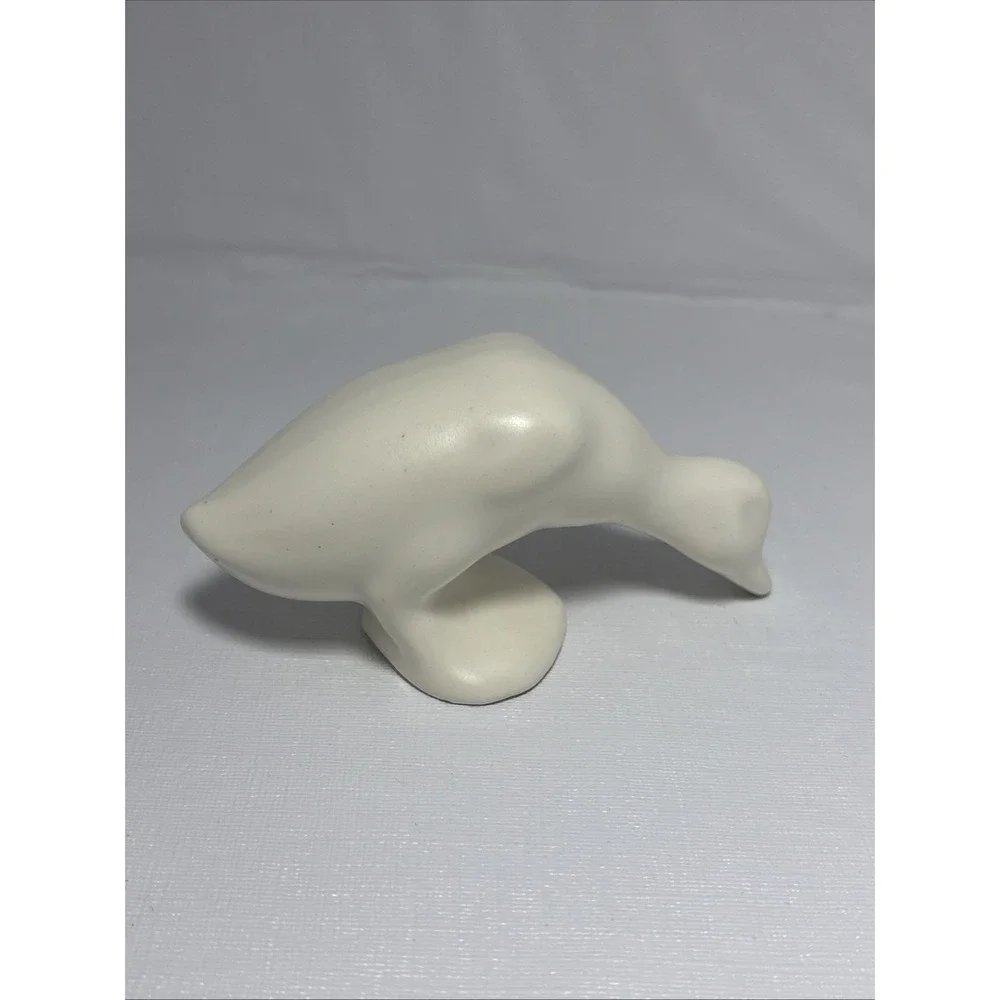 Vintage Bauer Pottery Swan Planter With Baby Swan Figures